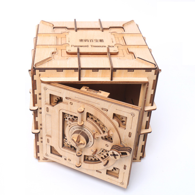 Kids Wood Puzzles Password Box Toy