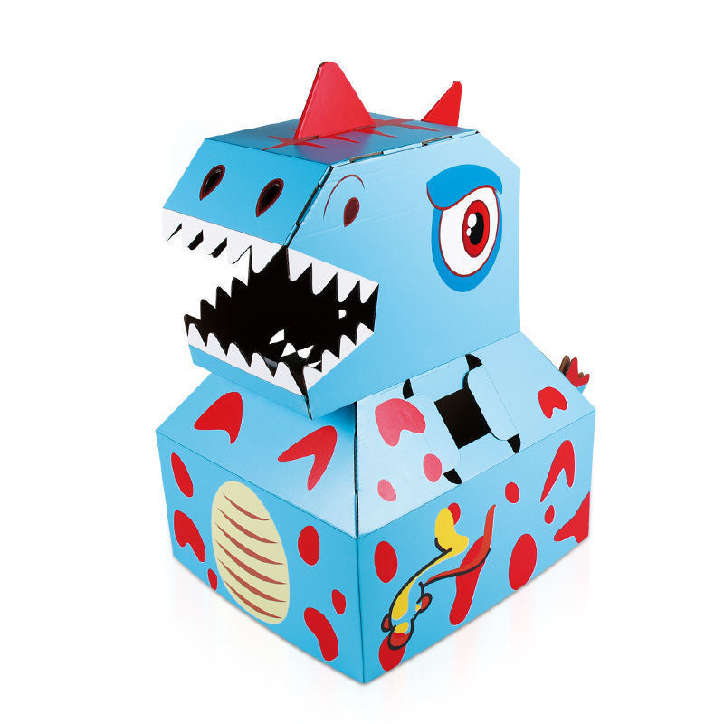 Wear A Carton Dinosaur DIY To Make Toy Puzzles