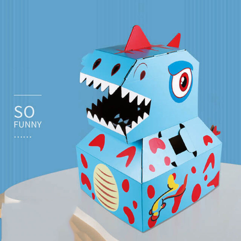 Wear A Carton Dinosaur DIY To Make Toy Puzzles