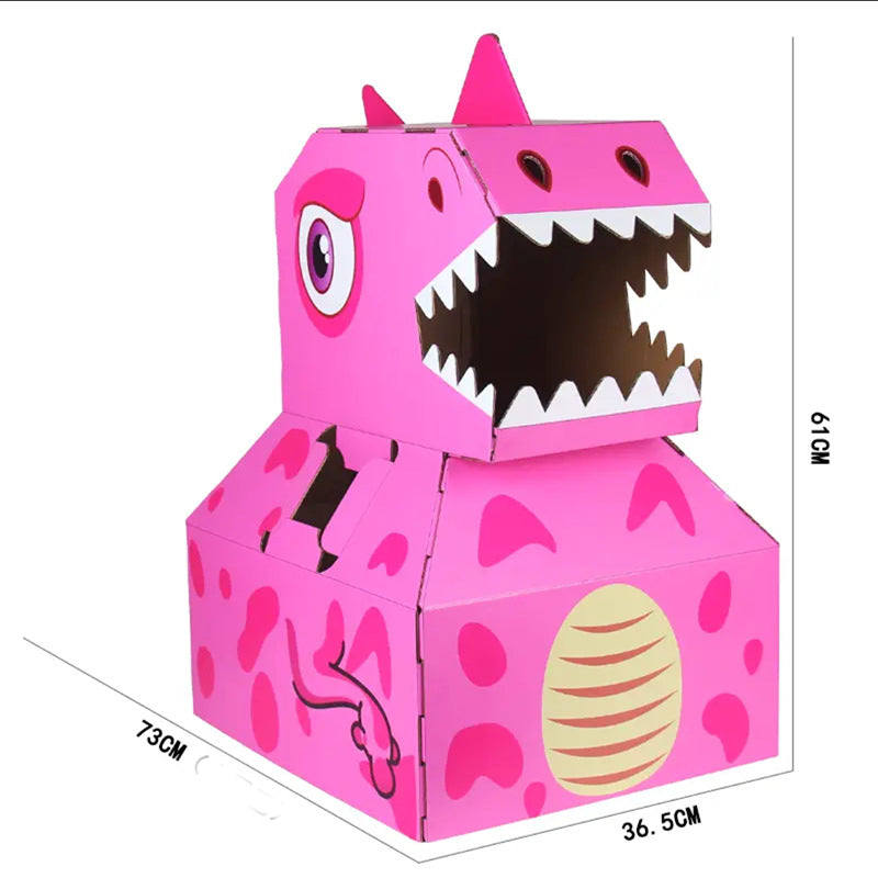 Wear A Carton Dinosaur DIY To Make Toy Puzzles