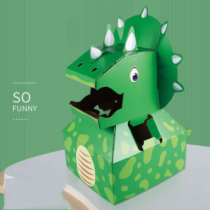 Wear A Carton Dinosaur DIY To Make Toy Puzzles