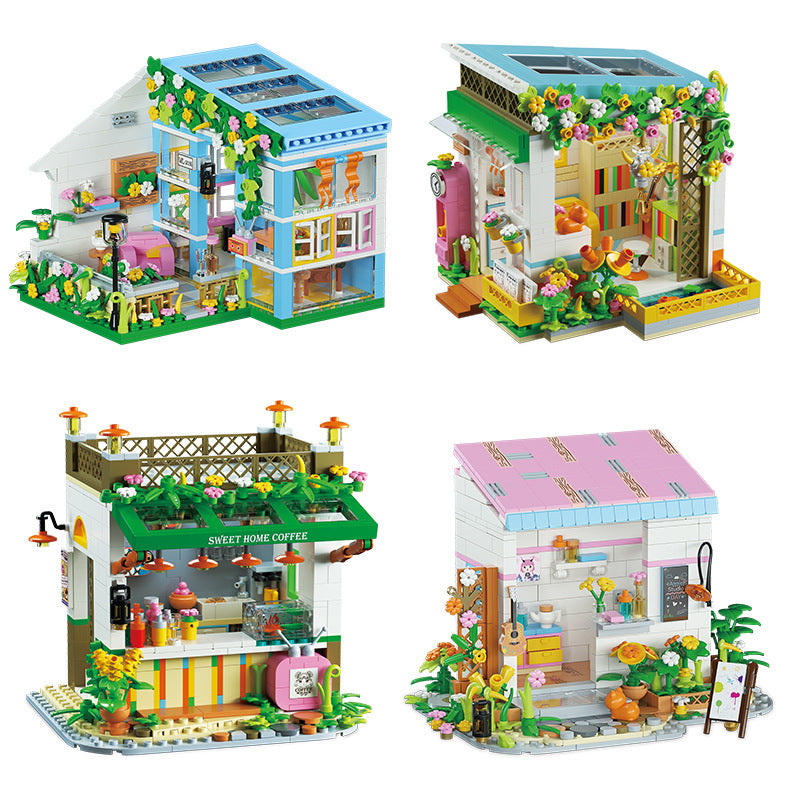 Puzzles Fairytale Town Small Particles Streetscape Building Blocks Toys