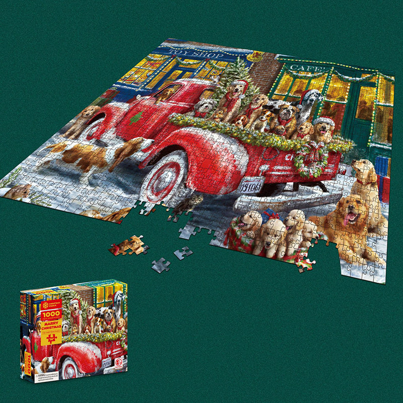 1000 Pieces Decompression Jigsaw Puzzles Christmas Santa Claus Paper Assembling For Adults Kids